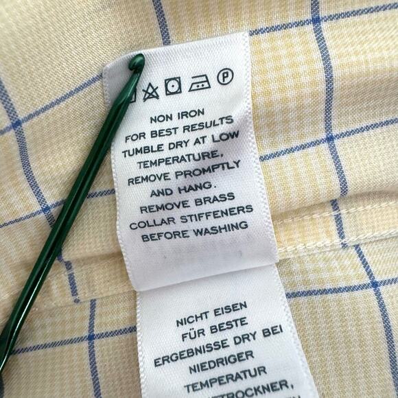 Charles Tyrwhitt Shirt Mens 18/38 Yellow Non Iron Classic Fit Button Down 2XL - Picture 6 of 7